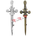 Scottish Kilt Pin Highland St Andrew 4" Antique Chrome Finish New Aar. Fixed Price $7.85.