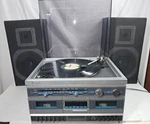 Vtg Sears Roebuck Stereo Am/fm Radio Cassette 8 Tape Turntable Record Player. Fixed Price $165.00.