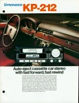 1983 Pioneer KP-212 Car Stereo Glossy Original Dealer Brochure Cassette Player. Fixed Price $18.50.