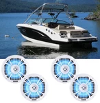 (4) Memphis Audio MXA602SLW 80 Watt 6.5" White Marine Led Speakers For Boat. Fixed Price $149.90.