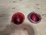 71-72CHEV Chevelle Taillight Red Lenses Right And Left, Side Has Trim Ring. Fixed Price $45.00.