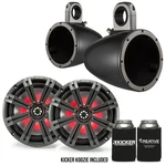 Kicker 8" Blackcharcoal Wake Tower Led Marine Speakers 1-PAIR. Fixed Price $599.97.