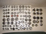 Large Lot Vtg 50S-60S Oem Classic Usa Chrome Car Radio Knobs Bezel Sets 250PCS. Fixed Price $650.00.