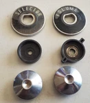 1955 Chevy Belair Radio Front & Rear Knobs Bezels Used Original. Fixed Price $40.00.