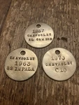(3) 1967 Chevrolet El Camino, 1963 Impala Ss, 1970 C-10 Brass Key Fobs. Fixed Price $44.85.
