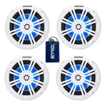 (qty 4) Kicker 49KM604WL 6.5" 150W Blue Flashing Led White Marine Speakers. Fixed Price $239.98.