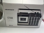 Crosley Cassette Player With Am/fm Radio Bluetooth CT100B-SI. Fixed Price $55.00.