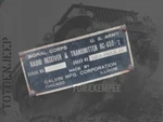 Plate Radio BC659 H3 Alu Jeep Willys Scr 610 Gi Us WW2. Fixed Price $18.55.