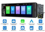 Single Din Wireless Carplay Android Auto Stereo Bluetooth 5.3 6.28" Touchscreen. Fixed Price $85.99.