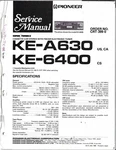Pioneer KE-A630, KE-6400, Cassette Car Stereo W Fm/am Elect Tuner Service Manual. Fixed Price $20.00.