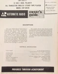 Automatic Radio Model ESP-5457A Service Manual Original. Fixed Price $15.00.