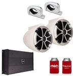 Wet Sounds ICON8W-FC-SA 8" White Speakers Silver Aluminum Fixed Clamps SYN-DX2.3. Fixed Price $2229.98.