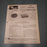 Vintage Bendix Radio Manual 1961 Dodge Model 107. Fixed Price $12.00.
