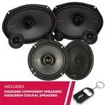 Kicker 51KSS369 6X9" 3-WAY Component And 51KSC6504 6.5" 2-WAY Coaxial Speakers. Fixed Price $510.95.