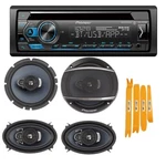 Pioneer Bundle 1-DIN Cd/am/fm Receiver + 6.5" & 4X6" Coaxial Speakers Package. Fixed Price $338.99.