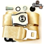 Lap Seat Belt 2 Point Beige Chrome Buckle Adjustable Front Rear Fits Classic Vw. Fixed Price $132.33.