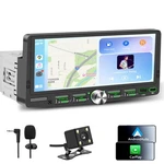 Single Din Touchscreen Radio With Wireless Apple Carplay & Android Auto, 6.9" Ip. Fixed Price $81.93.