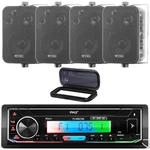 Pyle MP3 Am/fm Radio System & Bluetooth + 4X 4" 3-WAY Black Box Speakers Cover. Fixed Price $138.99.