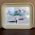 Rare 1950 Ford Thunderbird Automobile Serving Tray 13X11 Antique Car Dave. Fixed Price $9.00.