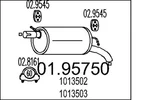 Mts 01.95750 Rear Muffler Ford, Seat, Vw. Fixed Price $81.25.