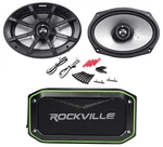 (2) Kicker 40PS694 6X9" 180W Marine Motorcycle Speakers+free Bluetooth. Fixed Price $193.90.