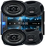 Jvc KW-V25BT 6.2" Touchscreen Receiver + 4X Audiotek K69.5 6X9" Car Speakers. Fixed Price $329.99.