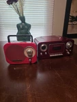 Studebaker Portable Radio Stereo Red Set Of 2 Tested And Works. Fixed Price $60.00.