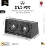 Jl Audio CP210-W0V3 Dual 10" Basswedge Ported Subwoofer Enclosure 600W Rms. Fixed Price $554.40.
