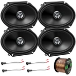 Jvc 6X8" 300W 2-WAY Car Coaxial Speaker (qty 4), Wire, 4X Harness Adapter (ford). Fixed Price $238.00.