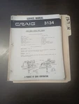 Craig 3134 Service Manual Original Repair Book 8 Track Stereo Tape Player. Fixed Price $49.99.