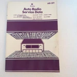 Sams AR-331 Auto Radio Service Data 1982 1ST Edition Description Has Models. Fixed Price $10.00.