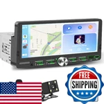 Single Din Touchscreen Radio With Wireless Apple Carplay & Android Auto, 6.9" Ip. Fixed Price $83.41.