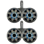 Kicker 6.5" 195W Marine Led Silver Speakers W/black Dual Pods (qty 4). Fixed Price $539.49.