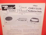 1961 Chrysler Newport 300G Convertible Bendix Am Radio Service Manual Brochure. Fixed Price $21.99.