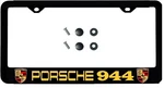 License Plate Frame Metal, Black, With Vinyl Letters & Logos For Porsche 944. Fixed Price $32.99.