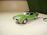 1968 Pontiac Firebird 400 Green New Keychain! Ring Diecast 1967 69. Fixed Price $17.00.