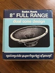 Radio Shack 8" Full Range Speaker - Dual Cone Design Ohms. Fixed Price $20.00.