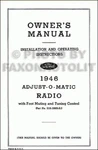 1946 Ford Radio Installation And Owners Manual Operating Book. Fixed Price $21.95.
