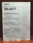 Sony (XR-6077) Fm/am Cassette Car Stereo Operating Instruction Manual Only!. Fixed Price $19.08.