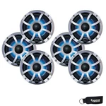 Wet Sounds Revo 6-XSS Silver Open Grille 6.5 Inch Marine Led Speakers. Fixed Price $1151.97.