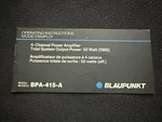 1984-1986 Blaupunkt BPA-415-A Amplifier Owner Manual Porsche 911 944 Catalog. Fixed Price $49.98.