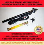 Radio Antenna Vintage 5 Section Fully Retractable Mounts Under Fender Nos Usa. Fixed Price $19.80.