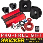 Kicker 49ST9MR4 9"MIDRANGE Speakers W/1.5"TWEETERS, 4CH Amplifier, 4AWG Kit. Fixed Price $547.98.