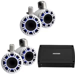 Kicker Marine 4 Ch Amp & ( 2 Pair ) 8" Led Kmxl White Tower Speaker Audio Upg.... Fixed Price $2425.91.
