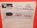 1961 Ford Galaxie Sunliner Starliner Fairlane Bendix Am Radio Service Manual Pb. Fixed Price $16.99.