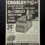 Crosley Radio Safety Tune Fiver Roamio 24.95 1938 Vtg Print. Fixed Price $11.99.