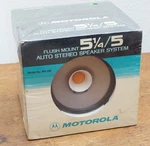 Motorola Flush Mount 1/4" Auto Stereo Speaker System, No. M5-5W. Nos. Fixed Price $24.95.