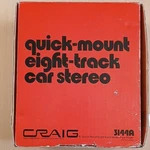 Vintage Craig 8 Track Player Circa 1970 Quick Mount Nib Nos #3144A. Fixed Price $200.00.