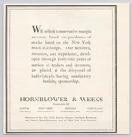 Hornblower & Weeks Stocks Exchange Investment Boston 1930 Vintage Print Ad. Fixed Price $12.85.