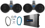 (2) Rockville DWB80B Dual 8" Black 800W Marine Wakeboard Tower Speakers+amp+kit. Fixed Price $424.85.